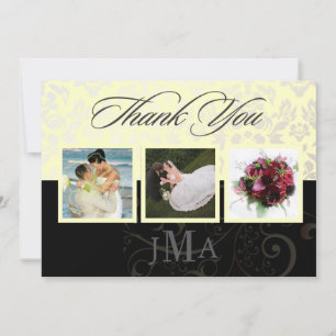 Ivory + Pearl Damask, Thank you cards, DIY colors! Card