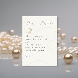 Ivory Pearl Elegant Baby Shower Diaper Raffle Enclosure Card