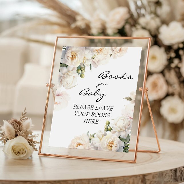 Ivory Peony Neutral Books for Baby Sign (Creator Uploaded)