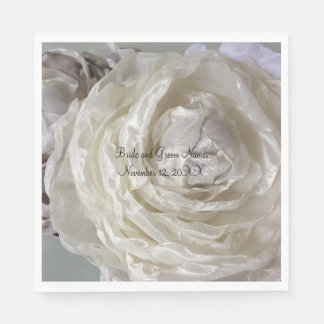 Ivory Peony Wedding Paper Napkins