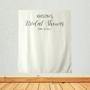 Ivory Personalized Bridal Shower Photo Backdrop