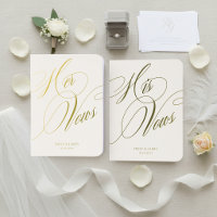Ivory Personalized Foil Wedding Vow Books