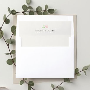 Ivory   Petit Floral Wedding Envelope Liner