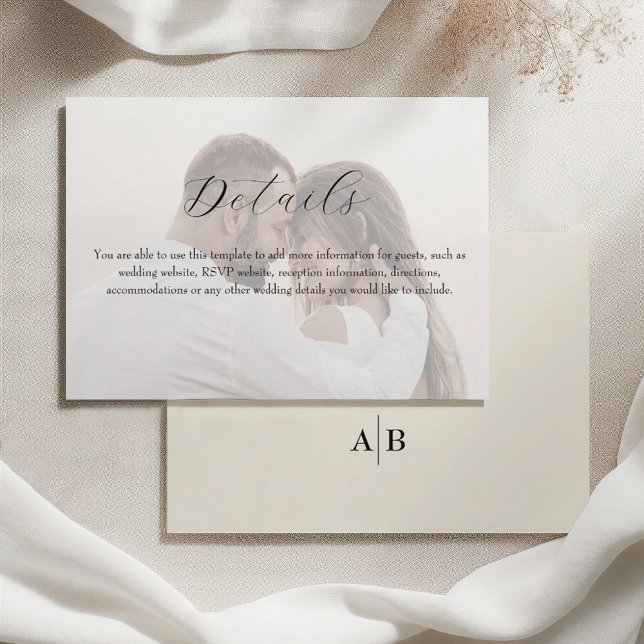Ivory Photo Wedding Details Enclosure Card (Creator Uploaded)
