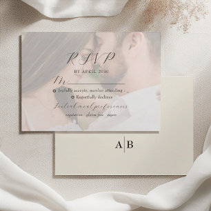 Ivory Photo Wedding RSVP Card