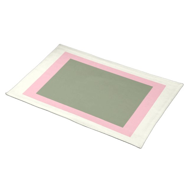 Ivory Pink and Sage-Colored Placemat (On Table)