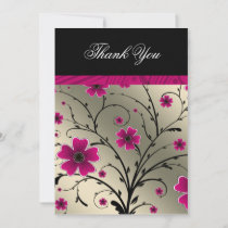 ivory pink floral thank you