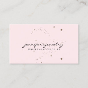 Ivory Pink Pearls Jewelry Elegant gold beads Business Card