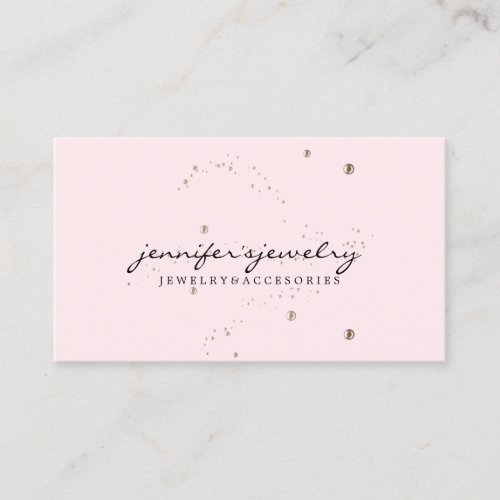 Ivory Pink Pearls Jewelry Elegant gold beads Business Card