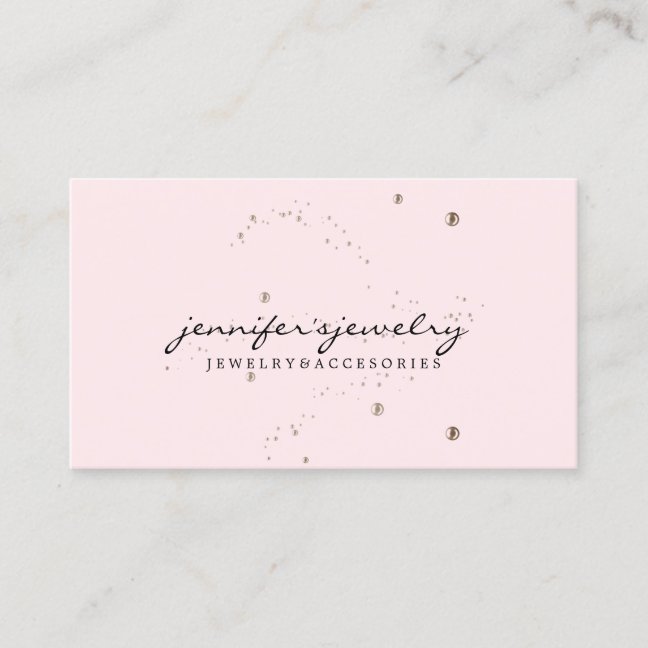 Ivory Pink Pearls Jewelry Elegant gold beads Business Card