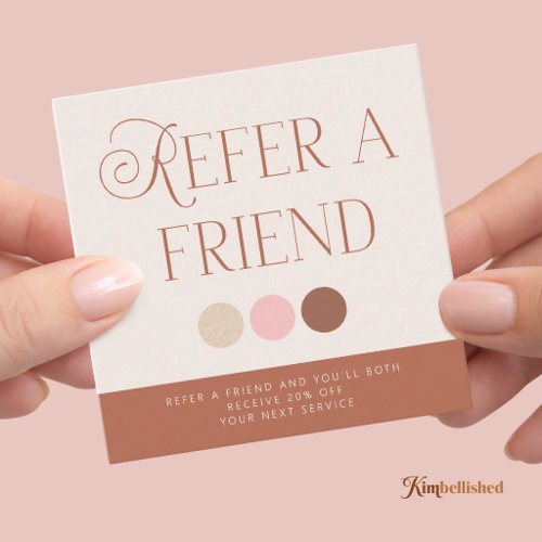 Ivory Pink Terracotta Makeup Artist Referral Card