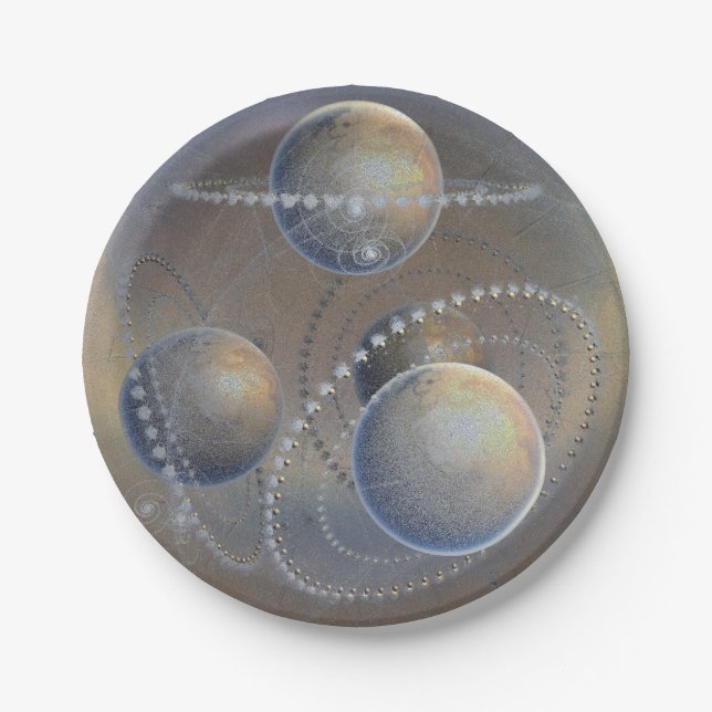 Ivory Planets Paper Plates (Front)