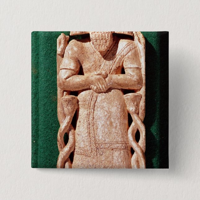 Ivory plaquette of a god pinback button (Front)