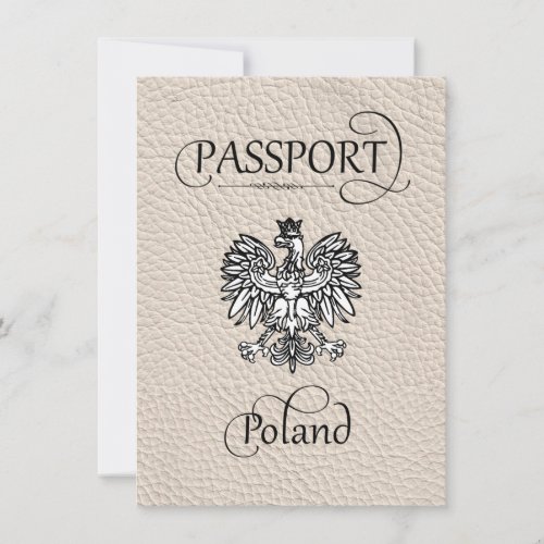 Ivory Poland Passport Save the Date Card