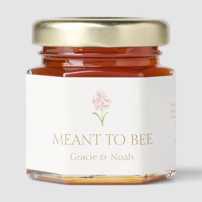 Ivory | Pretty Floral Rose Wedding Honey Jar Favors (Front)