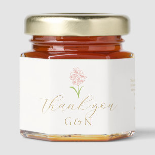 Ivory Pretty Floral Rose Wedding Honey Jar Favors