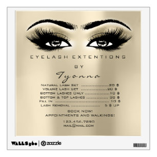 Ivory Price List Eyes Makeup Lashes Extension Wall Decal