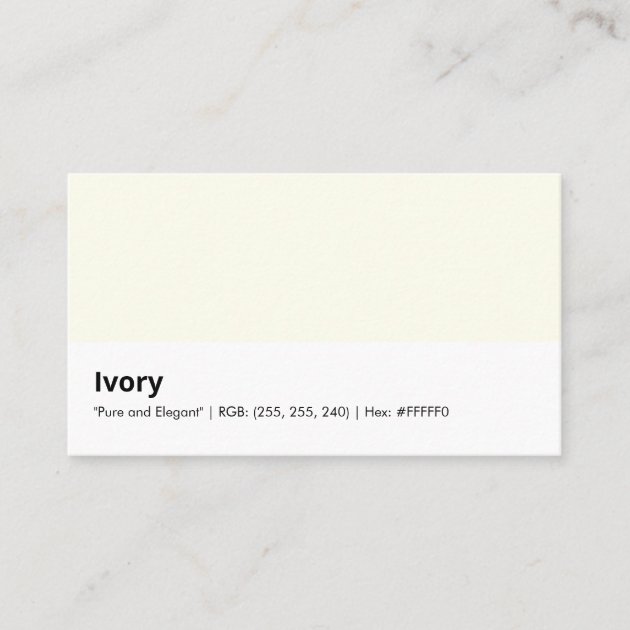 Privat: Ivory | „Pure and Elegant“ Business Card