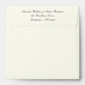 Ivory, Purple, and Pink Damask Square Envelope (Back (Top Flap))