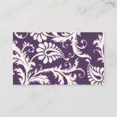 Ivory, Purple, Pink Damask Place Card (Back)