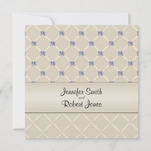 Ivory Quilted Bling Posh Wedding Invitation