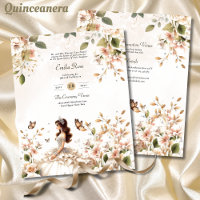 Ivory Quinceanera Dress Floral Butterflies Elegant