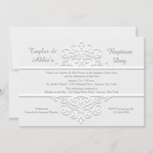 Ivory Railing Religious Invitation