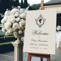 Ivory Regency Vintage Crest Bridal Shower Welcome