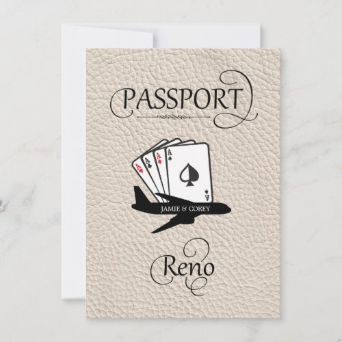 Ivory Reno Passport Save the Date Card