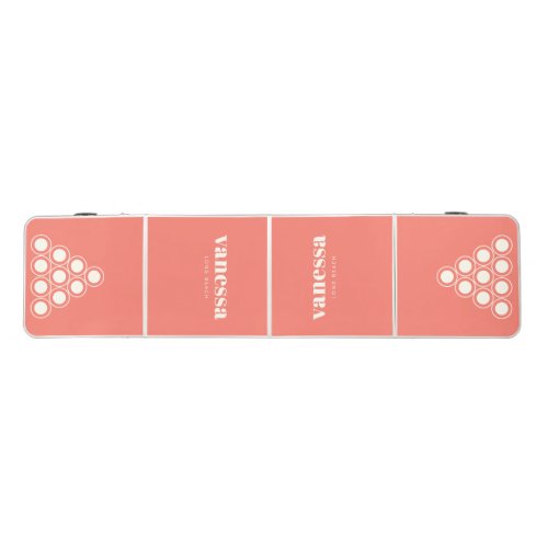 Ivory Reverse Minimal Modern Classic Name Beer Pong Table