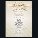 Ivory Ribbon Gold Stripes Wedding Program<br><div class="desc">Ivory ribbon with golden stripes, on a light background. Elegant wedding program template. 6.5" x 8.75" size. Texts can be changed or deleted directly on the product page. Click "Customize It" button to change texts, fonts or colors. If you need help with the customization of this product, please don't hesitate...</div>