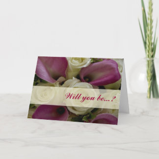 Ivory rose &calla lilly Will you be my bridesmaid Invitation