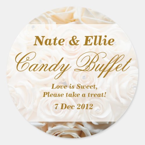 Ivory Rose Candy Buffet Sticker