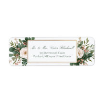 Ivory Rose Forest Green Gold Botanical