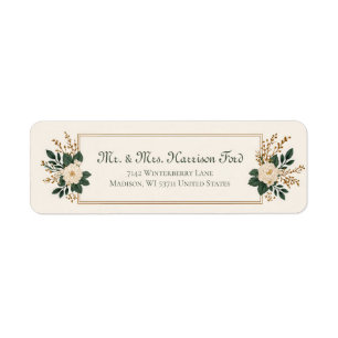 Ivory Rose Gold Berry Botanical Frame Label
