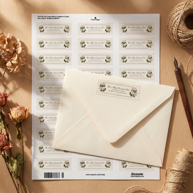 Ivory Rose Gold Berry Botanical Frame Label (Creator Uploaded)