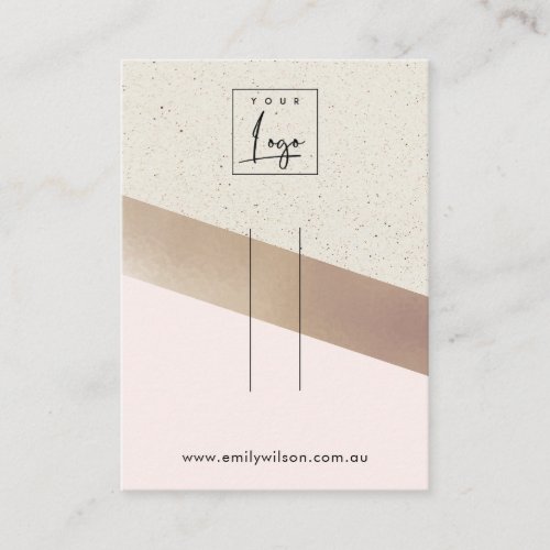 Ivory Rose Gold Foil Pink Cement Hair Clip Display Business Card