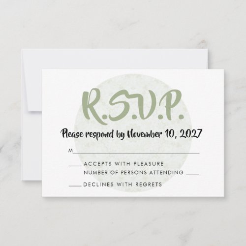 Ivory Rose Mandala Wedding Response RSVP Card