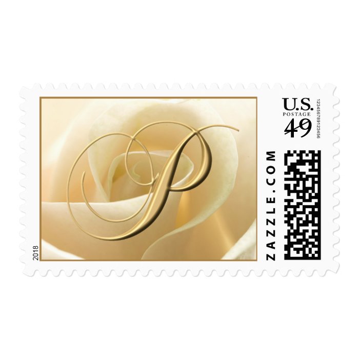 Ivory Rose Monogram stamps   letter P