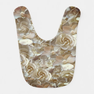 Ivory Rose Pattern – Elegant Floral Art Baby Bib