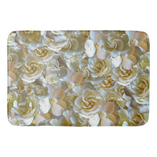 Ivory Rose Pattern – Elegant Floral Art Bath Mat