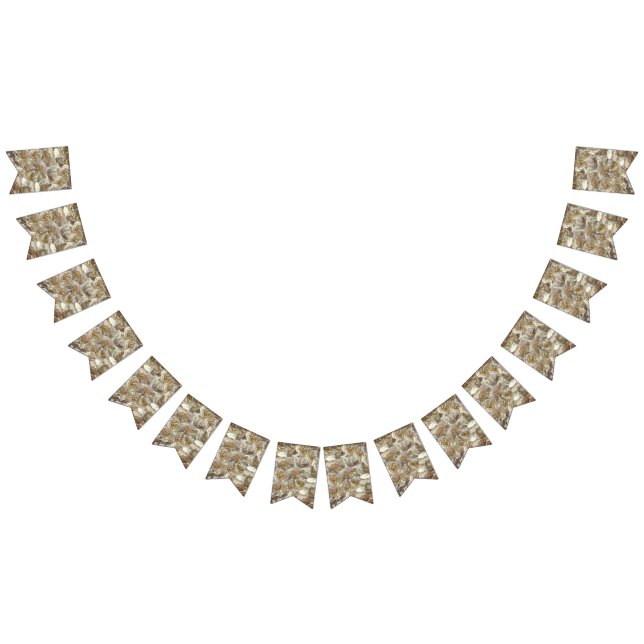 Ivory Rose Pattern – Elegant Floral Art Bunting Flags (All)