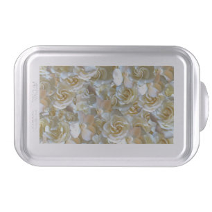Ivory Rose Pattern – Elegant Floral Art Cake Pan