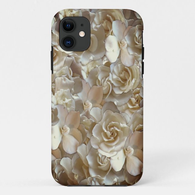 Ivory Rose Pattern – Elegant Floral Art Case-Mate iPhone Case (Back)
