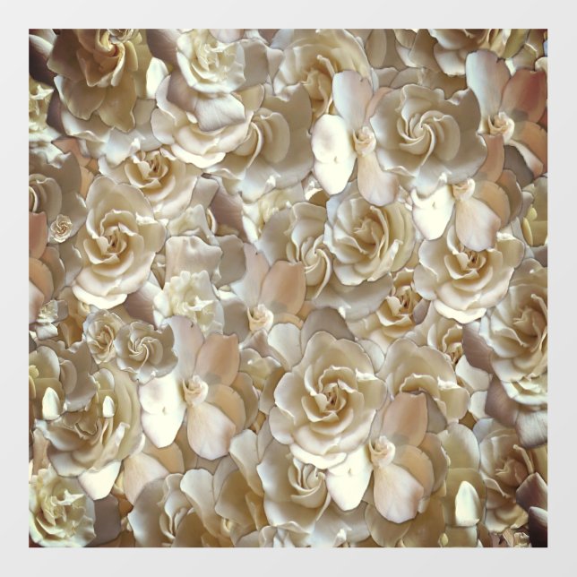 Ivory Rose Pattern – Elegant Floral Art Floor Decals (Front)