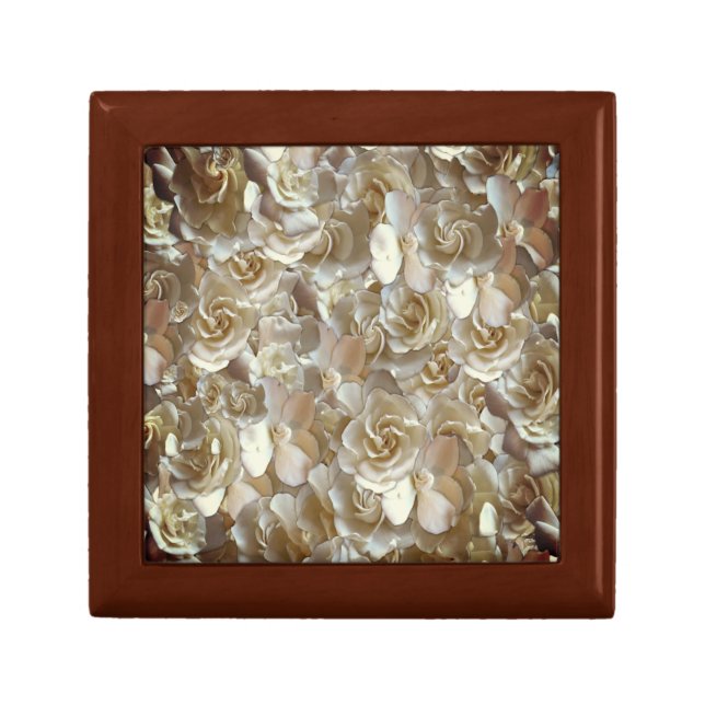 Ivory Rose Pattern – Elegant Floral Art Gift Box (Front)