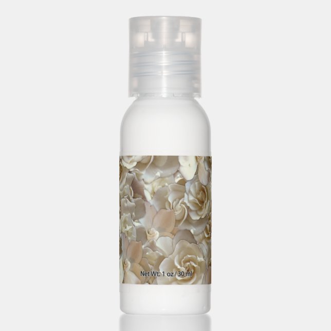 Ivory Rose Pattern – Elegant Floral Art Hand Lotion (Front)