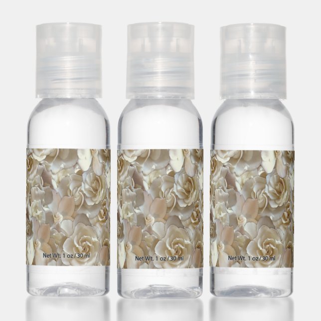 Ivory Rose Pattern – Elegant Floral Art Hand Sanitizer (Set)