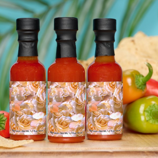 Ivory Rose Pattern – Elegant Floral Art Hot Sauces (Multi)