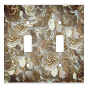 Ivory Rose Pattern – Elegant Floral Art Light Switch Cover